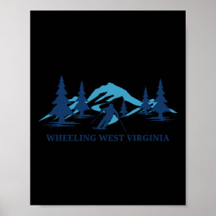 Poster Station de ski de Wheeling Virginie Occidentale Sk