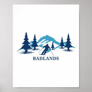 Poster Station de ski Dlands Wisconsin Skieur Ski 