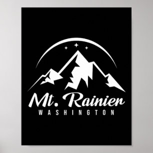 Poster Station de ski Mount Rainier Washington Ski Snowbo