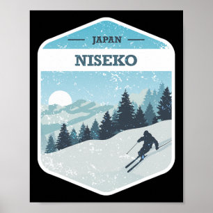 Poster Station de ski Niseko Station de ski Japon Hokkaid