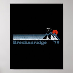 Poster Station de ski Retro Breckenridge Colorado Snowboa