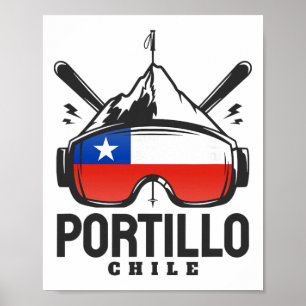 Poster Station de ski rétro de Portillo Chili