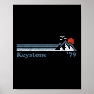 Poster Station de ski Retro Keystone Ski de snowboard Col