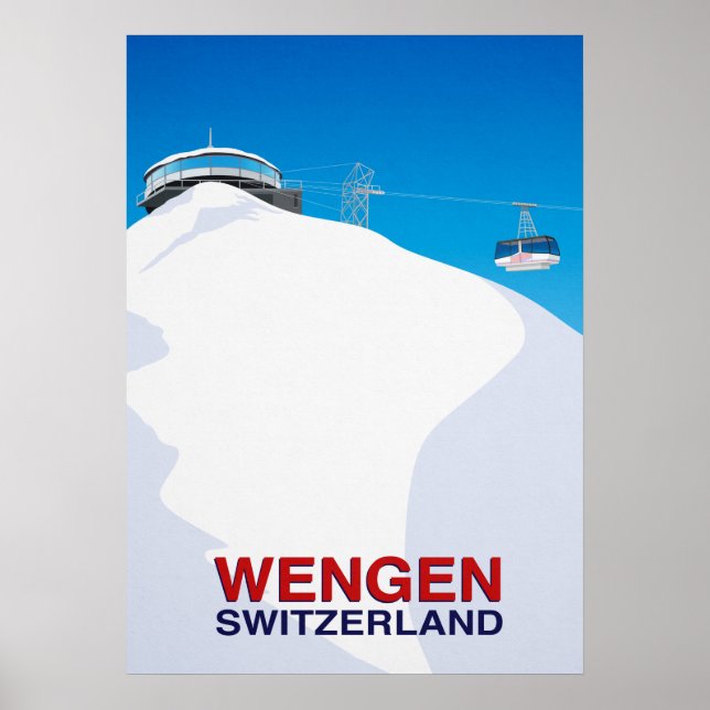 Poster Station de ski Wengen Suisse (Devant)