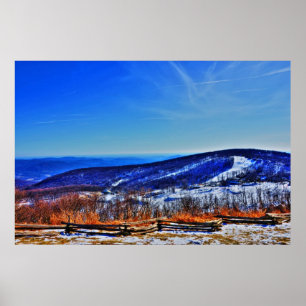Poster Station de ski Wintergreen Virginia Mountain en hi