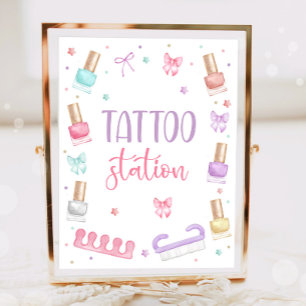 Poster Station de tatouage Mani-Pedi Fête Manucure Pédicu