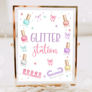 Poster Station de vernis à paillettes Manucure-Pédicure P