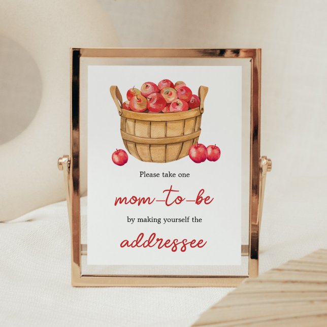 Poster Station d'enveloppe Baby shower de panier de pomme (Fall Apple Baby Shower Envelope Station Sign)