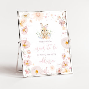 Poster Station d'enveloppe de Baby shower de lapin Somebu