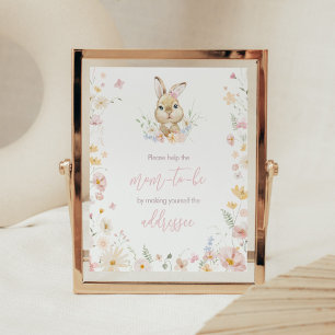 Poster Station d'enveloppe de Baby shower lapin