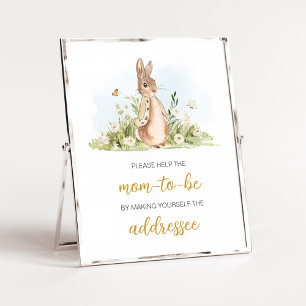 Poster Station d'enveloppe de Baby shower Peter Rabbit