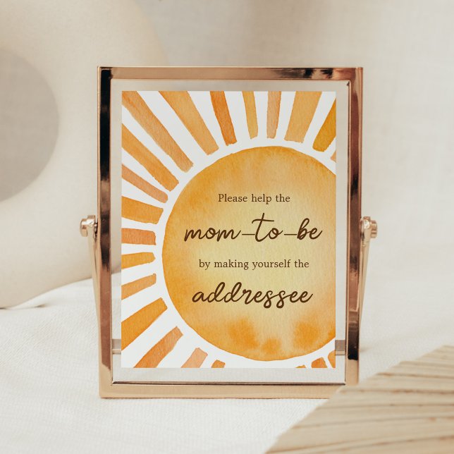 Poster Station d'enveloppe du Baby shower Sunshine (A Little Ray of Sunshine Baby Shower Envelope Station Sign)