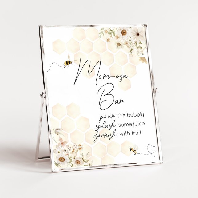 Poster Station d'enveloppe d'un petit Baby shower d'abeil (As Sweet as can Bee Baby Shower Mom Osa Bar Sign)