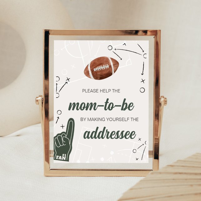 Poster Station d'enveloppes de Baby shower de football (A Little All Star Baby Shower Envelope Station Sign)