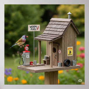 Poster Station d'essence Whimsical Birdhouse