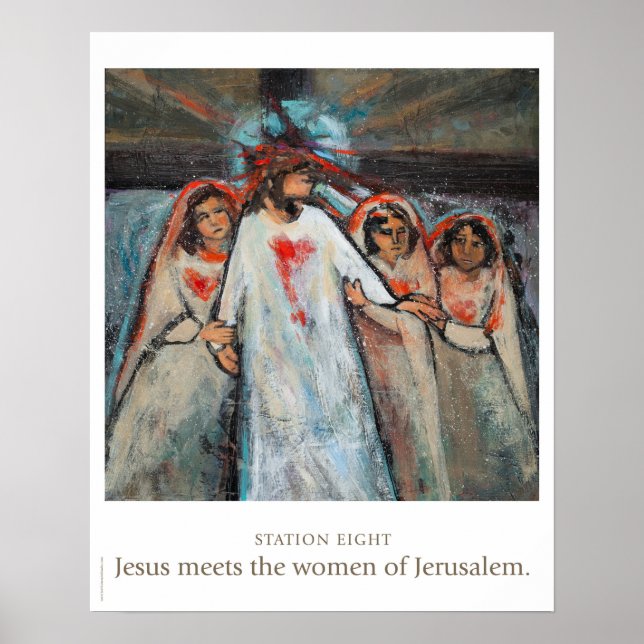 Poster Station Huit : Jésus rencontre les femmes de Jérus (Devant)