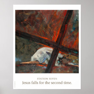 Poster Station Sept : Jésus tombe pour la deuxième fois.