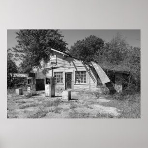 Poster Station service abandonnée