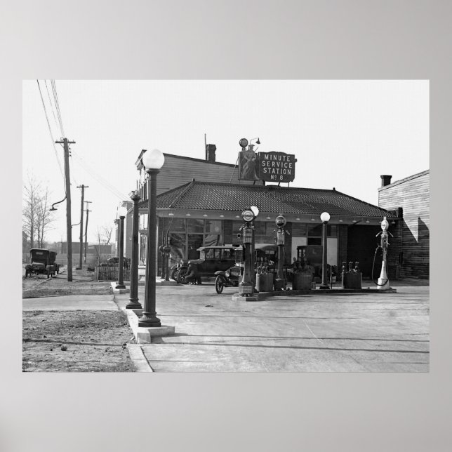 Poster Station-service ancienne : 1925 (Devant)