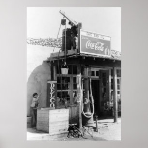 Poster Station-service antique : 1940