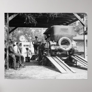 Poster Station service d'automobile, 1924. Photo vintage