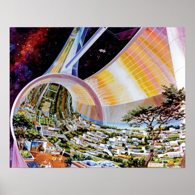 Poster Station spatiale Torus Habitat Colonie Artiste Con (Devant)