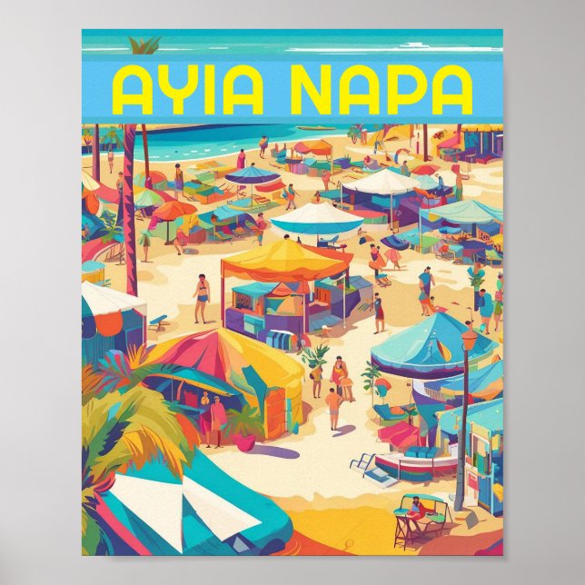Poster Station touristique d'Ayia Napa Chypre (Devant)