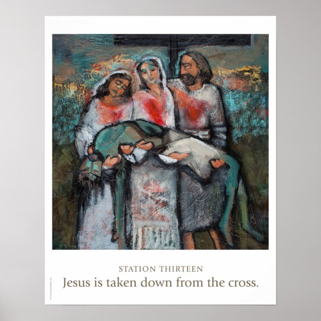 Poster Station Treize : Jésus est retiré de la croix. (Devant)