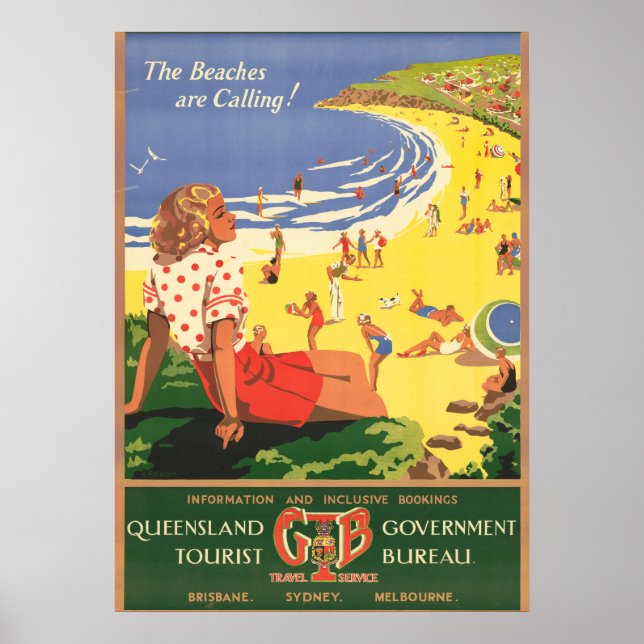 Poster Stations de surf - Australie (Devant)