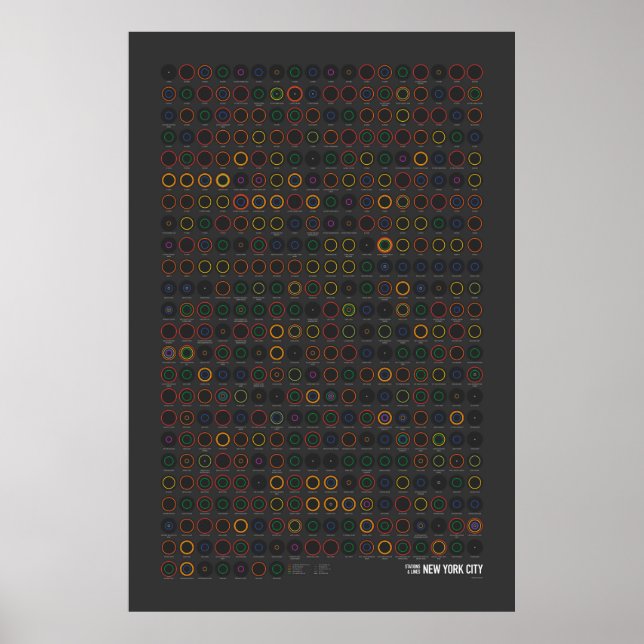 Poster Stations et lignes : New York City (Dark) (Devant)