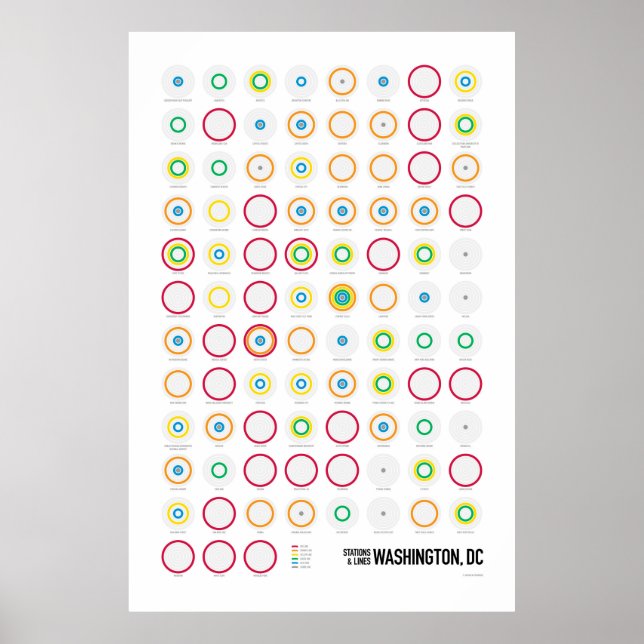 Poster Stations et lignes : Washington, DC (Light) (Devant)