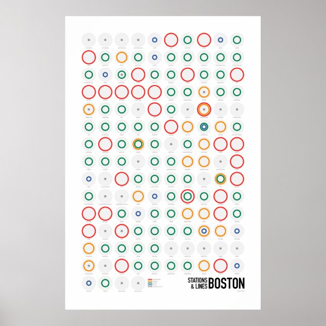 Poster Stations & Lignes : Boston (Light) (Devant)