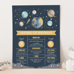 Poster Statistiques d'anniversaire du premier tour autour