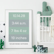 Statistiques de naissance Couleur personnalisée &