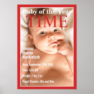 Poster Statistiques de naissance de bébé de couverture de