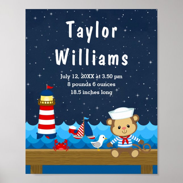 Poster Statistiques de naissance de la Marine Rouge de si (Devant)