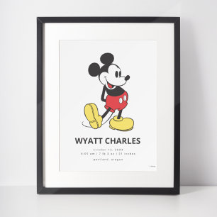 Poster Statistiques de naissance de Mickey classique