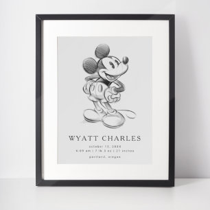 Poster Statistiques de naissance du dessin animé classiqu
