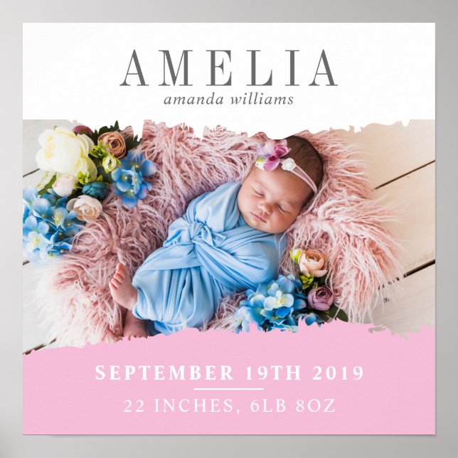 Poster Statistiques de naissance moderne garde photo (Devant)