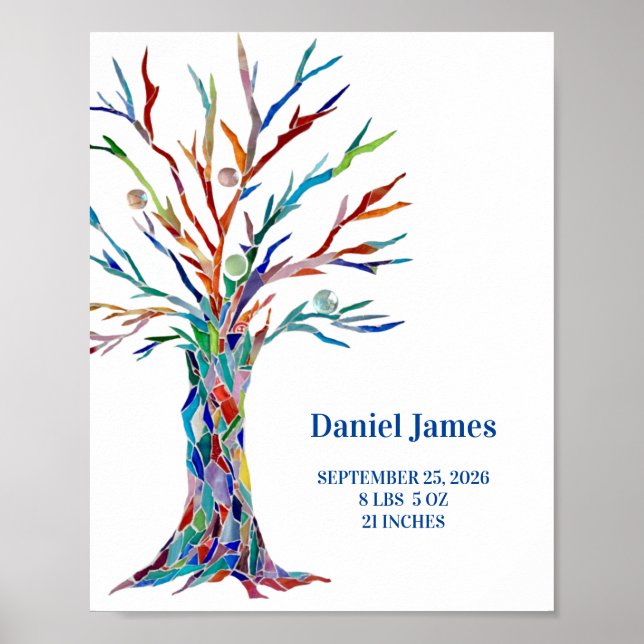 Poster Statistiques de naissance Nursery Canvas Imprimer (Devant)