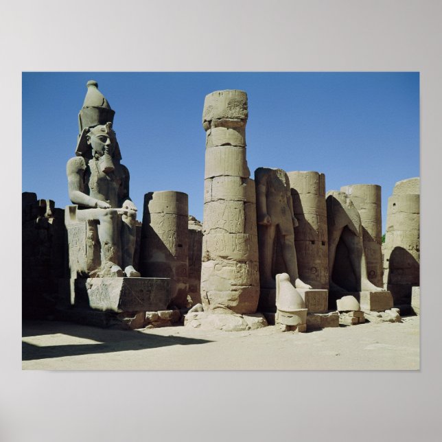 Poster Statue assise de Ramesses II (Devant)