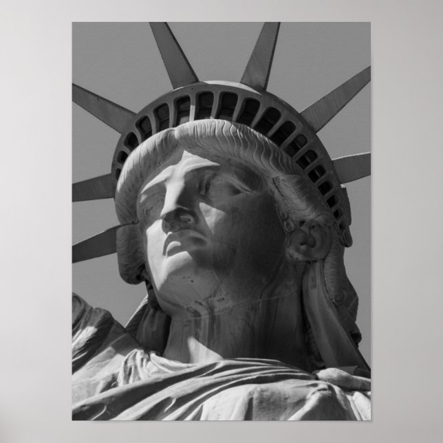 Poster Statue blanche noire de la Liberté Gros plan Photo (Devant)