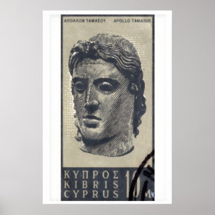 Poster Statue d'Apollon - Chypre - Timbre-Poste