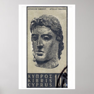 Poster Statue d'Apollon - Chypre - Timbre-Poste Impressio