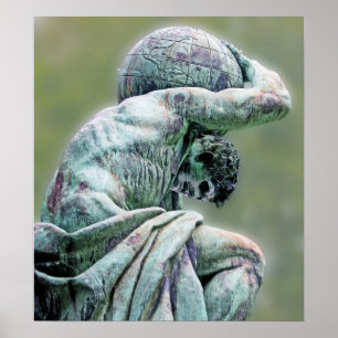 Poster Statue de Bismarck, Berlin, atlas grec de Dieu, Ba