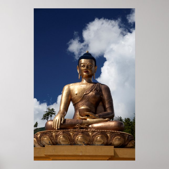 Poster Statue de Bouddha assise (Devant)