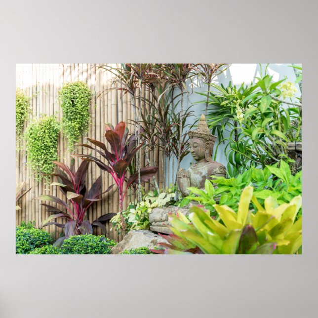 Poster Statue de Bouddha Garden Art mur (Devant)