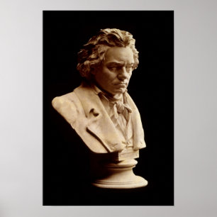 Poster Statue de buste de Beethoven