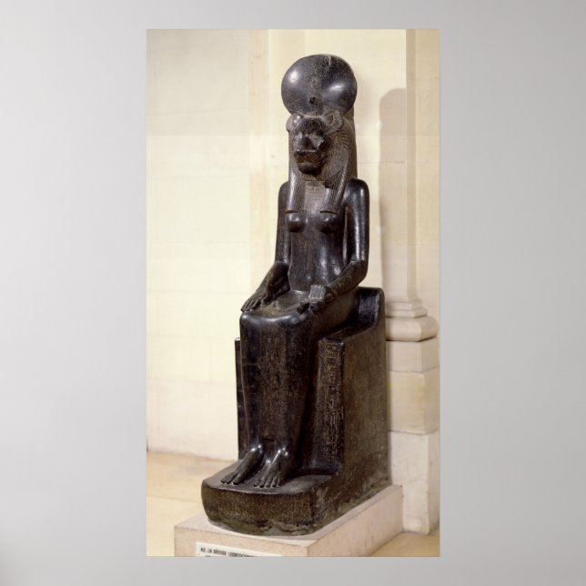 Poster Statue de la déesse à tête de lion Sekhmet (Devant)
