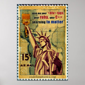 Poster Statue de la Liberté/Code